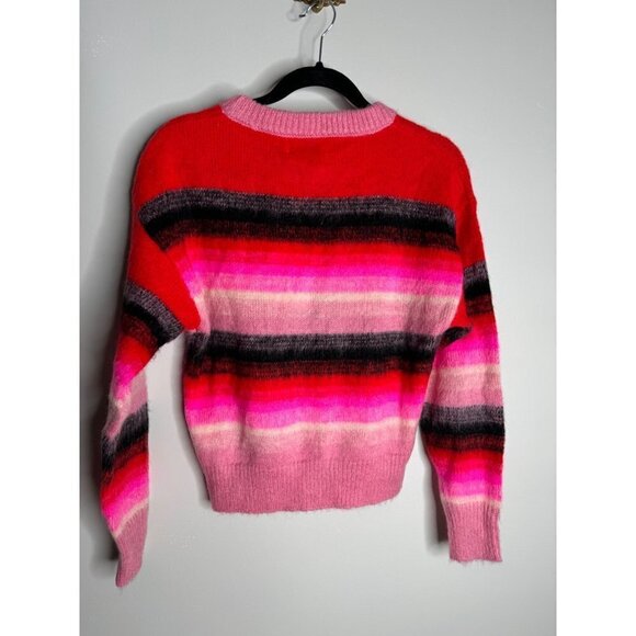Anthropologie Essentiel Antwerp Como Red Pink Stripe Sweater Jumper XS NWT $330 - Picture 6 of 10